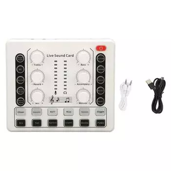 Звуковая карта Live Sound с несколькими звуковыми эффектами, изменяющая голос, мини-звуковая микшерная плата для потоковой передачи в реальном времени