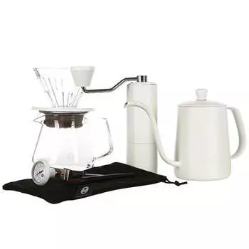 Hабор для заваривания кофе Timemore C3 PourOver Set (Fish 03), белый