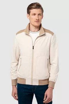 Бомбер демисезонный с отделкой из алькантары