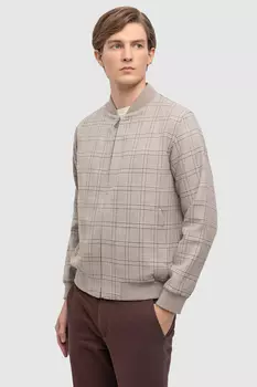 Бомбер из хлопка и льна