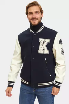 Бомбер с логотипом демисезонный