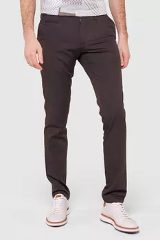 Брюки слим фит темно-коричневые