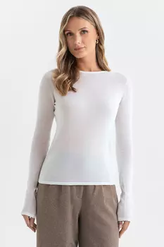 Джемпер из хлопка, шелка и льна