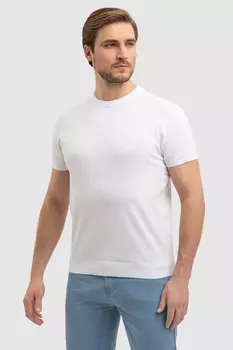 Джемпер с коротким рукавом из хлопка Пима