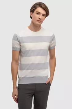 Джемпер с коротким рукавом из хлопка Пима