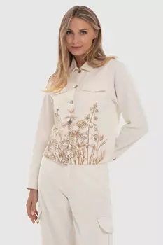 Джинсовая куртка с принтом