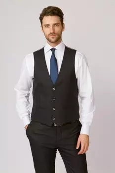 Костюмный полуприталенный жилет из шерсти KANZLER