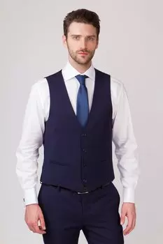 Костюмный полуприталенный жилет из шерсти KANZLER