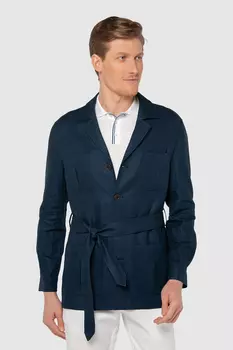 Куртка-пиджак изо льна и хлопка демисезонная