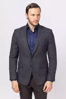 Пиджак приталенный из шерсти и хлопка KANZLER