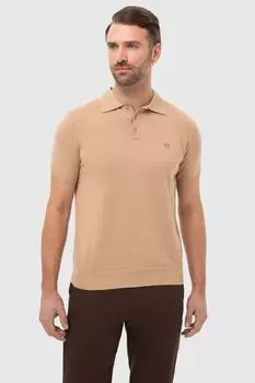 Поло из хлопка, шелка и льна