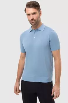 Поло из хлопка, шелка и льна