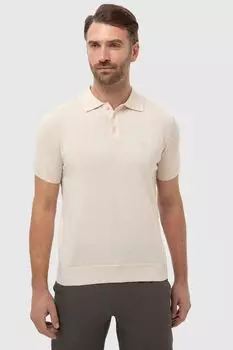 Поло из хлопка, шелка и льна