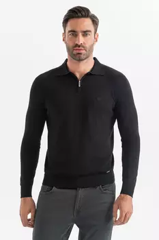 Поло из хлопка, шелка и льна