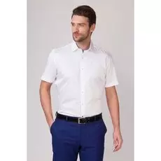 Полуприталенная рубашка из хлопка с коротким рукавом KANZLER