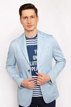 Полуприталенный пиджак из хлопка KANZLER