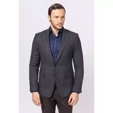 Полуприталенный пиджак из шерсти и хлопка KANZLER