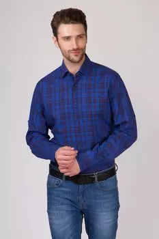 Прямая рубашка из хлопка и льна KANZLER