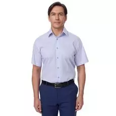 Прямая рубашка из хлопка с коротким рукавом KANZLER