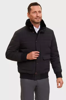 Пуховик короткий Limited edition с отделкой из натурального меха и водоотталкивающей обработкой