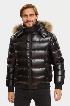 Пуховик зимний с отделкой из натурального меха