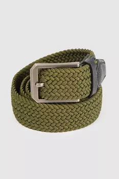 Ремень плетеный с отделкой из натуральной кожи