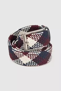 Ремень плетеный с узором в клетку