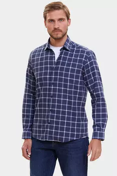 Рубашка из хлопка и шерсти в клетку