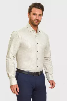 Рубашка полуприталенная фланелевая в клетку