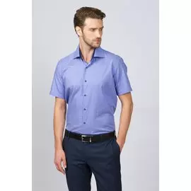 Рубашка приталенная из хлопка с коротким рукавом KANZLER