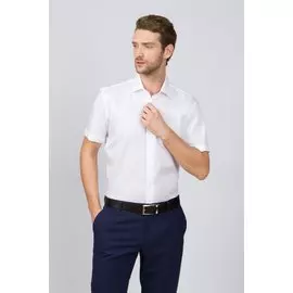 Рубашка приталенная из хлопка с коротким рукавом KANZLER