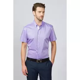 Рубашка приталенная из хлопка с коротким рукавом KANZLER
