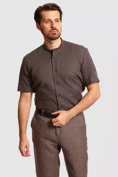 Рубашка приталенная из хлопка с коротким рукавом KANZLER