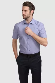 Рубашка приталенная из хлопка с коротким рукавом KANZLER