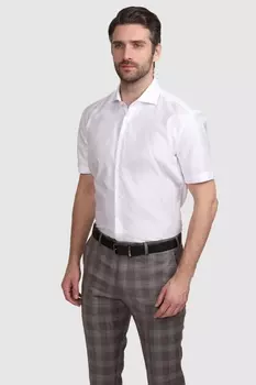 Рубашка приталенная из хлопка с коротким рукавом KANZLER