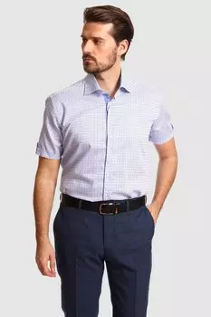 Рубашка приталенная из хлопка с коротким рукавом KANZLER