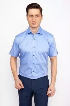 Рубашка приталенная из хлопка с коротким рукавом KANZLER