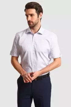 Рубашка приталенная из хлопка с коротким рукавом KANZLER