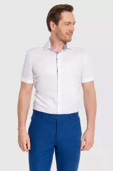 Рубашка приталенная из хлопка с коротким рукавом KANZLER