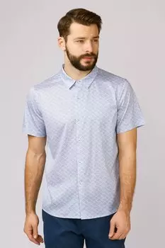 Рубашка приталенная из хлопка с коротким рукавом KANZLER