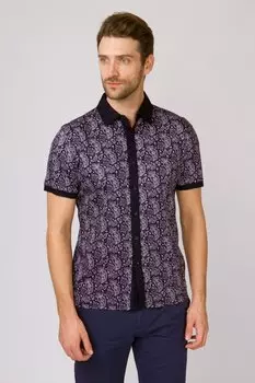 Рубашка приталенная из хлопка с коротким рукавом KANZLER