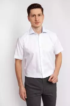 Рубашка приталенная из хлопка с коротким рукавом KANZLER