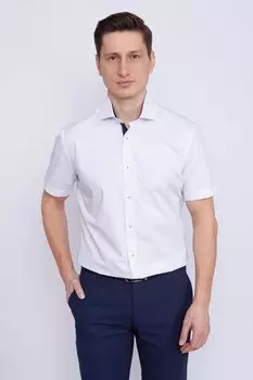 Рубашка приталенная из хлопка с коротким рукавом KANZLER