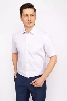 Рубашка прямая из хлопка и льна с коротким рукавом KANZLER