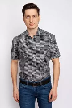 Рубашка прямая из хлопка с коротким рукавом KANZLER