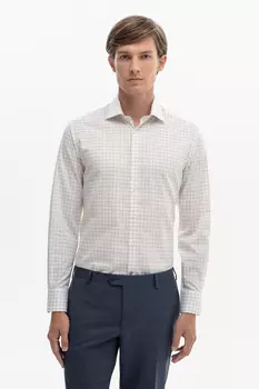 Сорочка из хлопка и лиоцелла в клетку с технологией легкой очистки