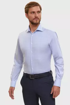 Сорочка полуприталенная из хлопка в клетку