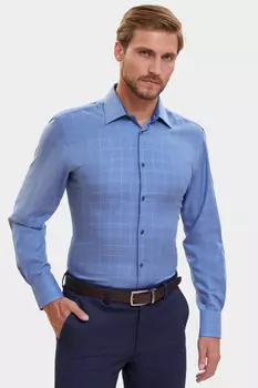 Сорочка полуприталенная в клетку