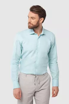 Сорочка приталенная из хлопка и льна