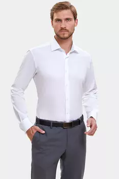 Сорочка приталенная из хлопка с защитой от пятен